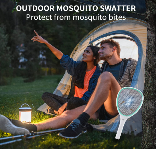 Handheld Bug Zapper Racket Electric Fly Swatter